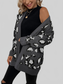 Women Leopard Open Front Dropped Shoulder Cardigan nicholesgifts