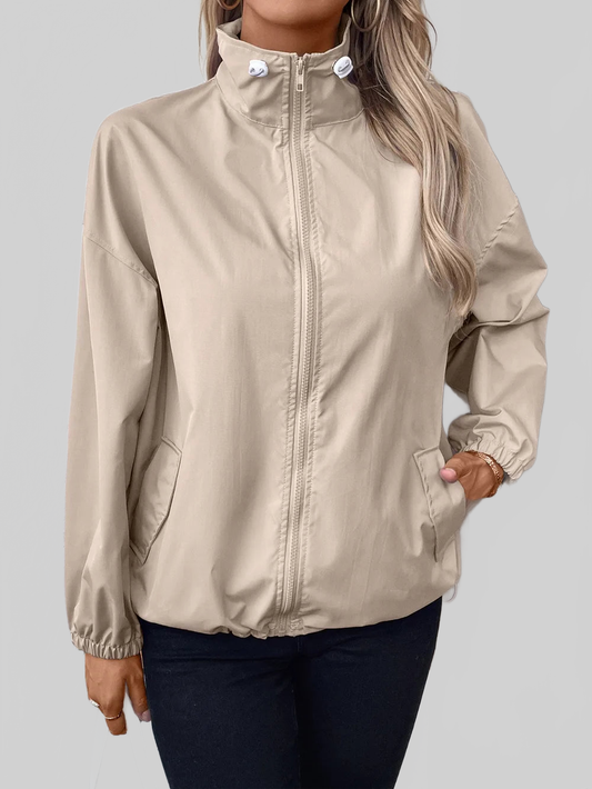 Ivy Lane Pocketed Zip Up Long Sleeve Jacket nicholesgifts
