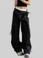 Women Bow Elastic Waist Cargo Pants nicholesgifts