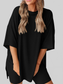 Full Size Oversized Slit Round Neck Top and Shorts Lounge Set Plus Size nicholesgifts