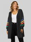 Women Angel Wings Striped Open Front Dropped Shoulder Cardigan nicholesgifts