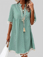 Tassel Printed Notched Half Sleeve Mini Dress nicholesgifts