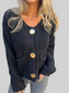 Crochet Button Up Long Sleeve Cardigan nicholesgifts