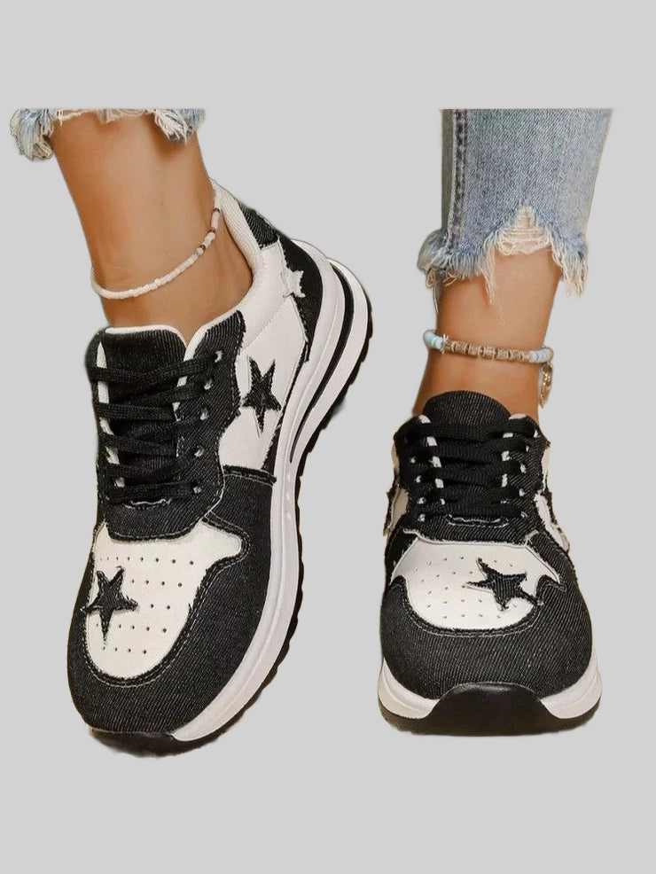 Star Lace Up Sneakers Trendsi