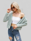 Open Front Cuffed Cropped Cardigan nicholesgifts