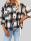 Pocketed Plaid Button Down Long Sleeve Shacket nicholesgifts