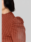 Basic Full Size Ribbed Mock Neck Puff Sleeve T-Shirt nicholesgifts