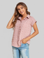 Women Swiss Dot Button Up Cap Sleeve Shirt nicholesgifts