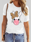 Leopard Bow Rabbit Graphic Round Neck Short Sleeve T-Shirt Trendsi