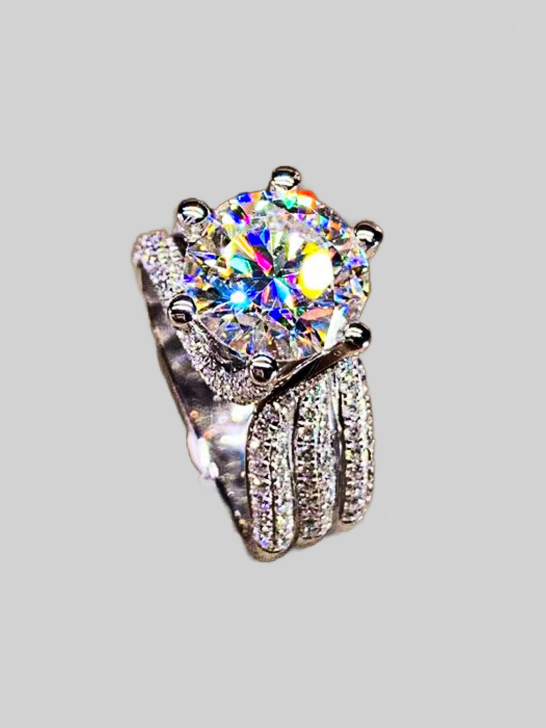 Women Adored 3 Carat Moissanite Three-Layer Ring nicholesgifts