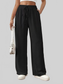 Casual Drawstring Wide Leg Pants nicholesgifts
