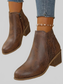 Point Toe Block Heels Boots nicholesgifts