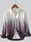 Men's Plus Size Gradient Button Up Long Sleeve Shirt nicholesgifts