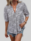 Printed Notched Half Sleeve Blouse nicholesgifts