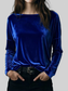 Full Size Velvet Long Sleeve T-Shirt Plus Size nicholesgifts