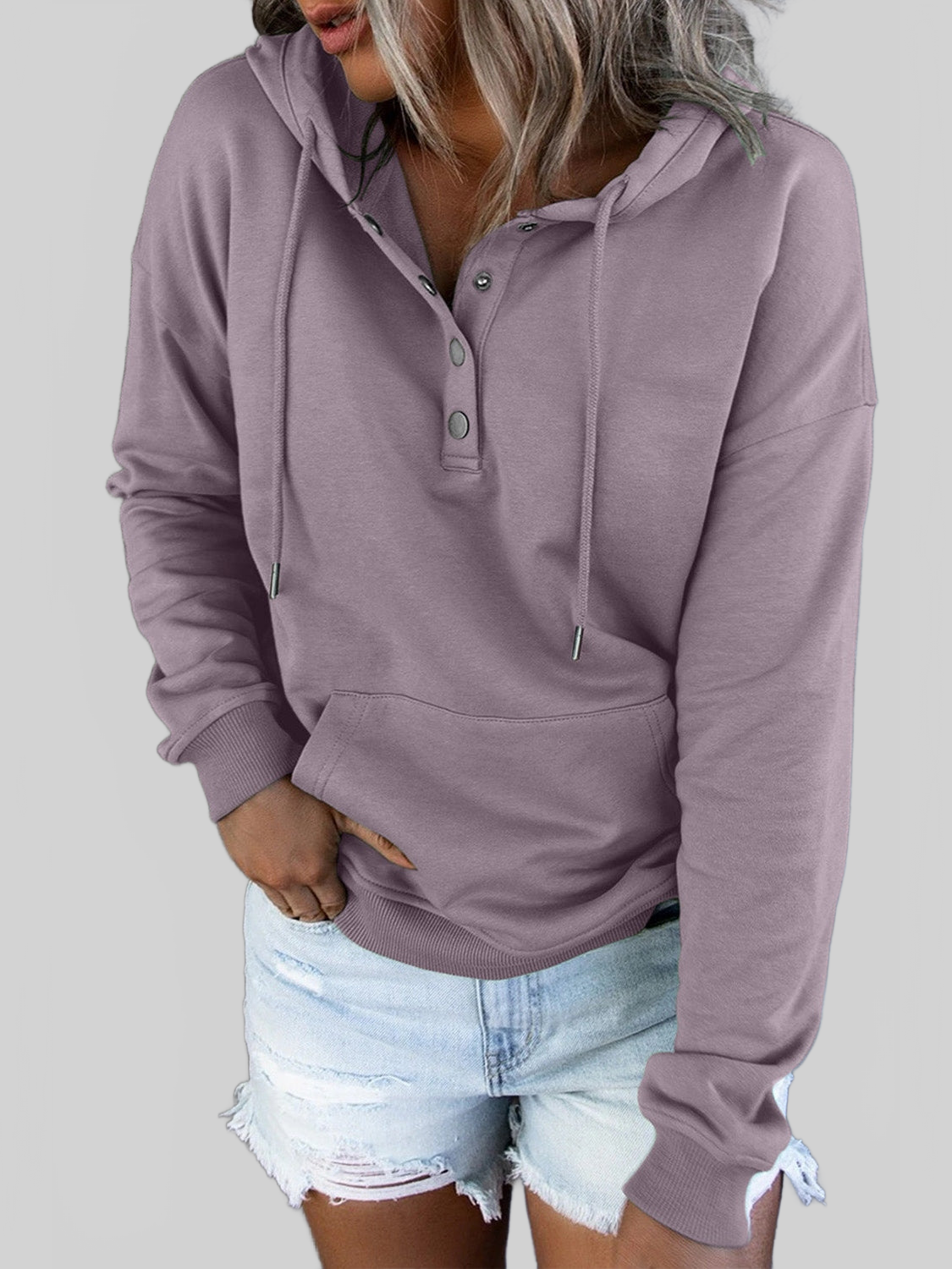 NicholesGifts Women Dropped Shoulder Long Sleeve Hoodie with Pocket NicholesGifts