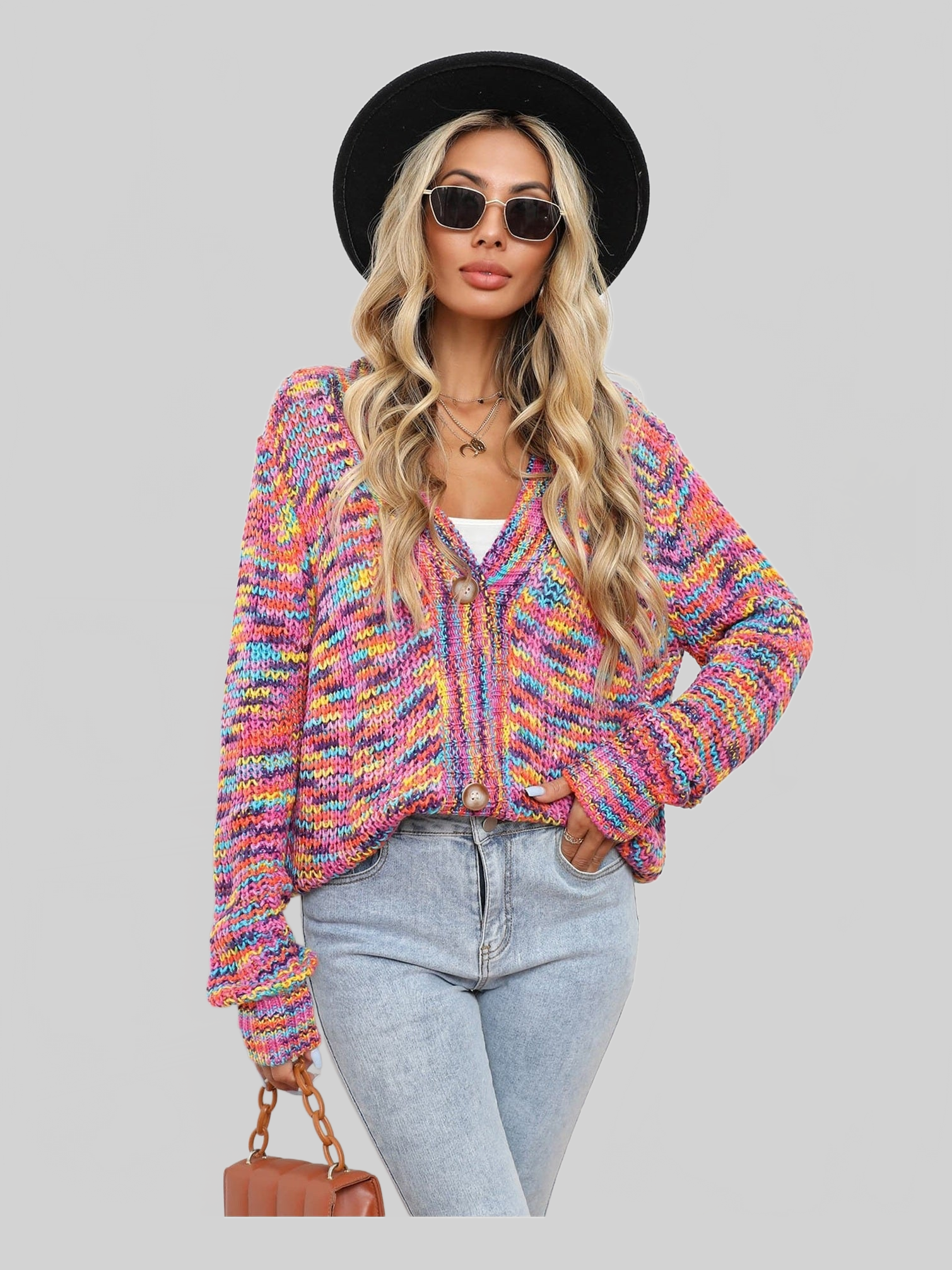 Women V-Neck Long Sleeve Cardigan NicholesGifts