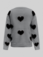Women Valentine’s Day Heart Round Neck Long Sleeve Sweater NicholesGifts