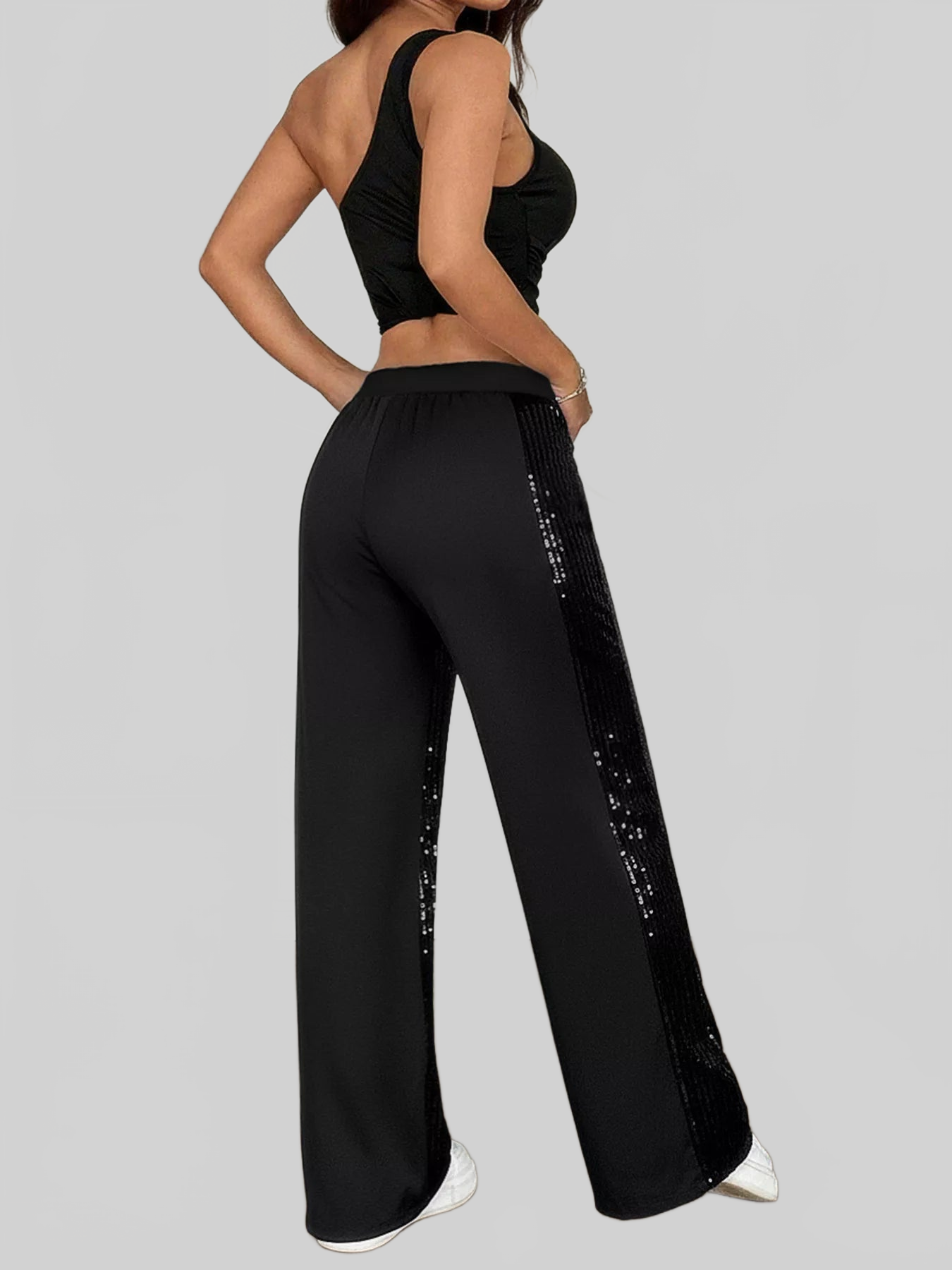 Women Sequin Wide Leg Pants nicholesgifts