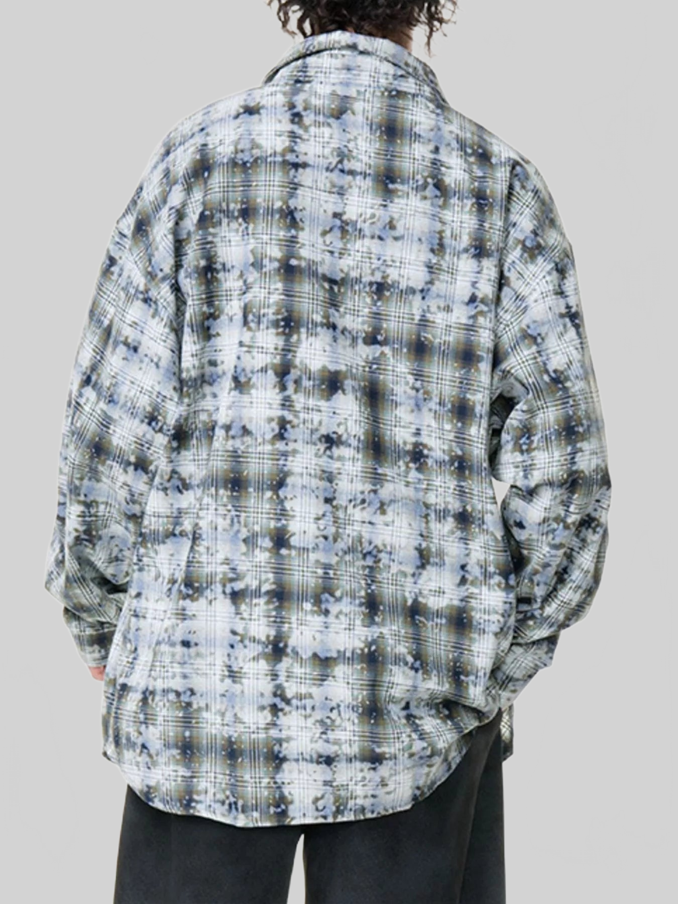 Men's Plus Size Plaid Button Up Long Sleeve Shirt nicholesgifts