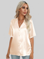 Women Button Up Collared Neck Shirt nicholesgifts