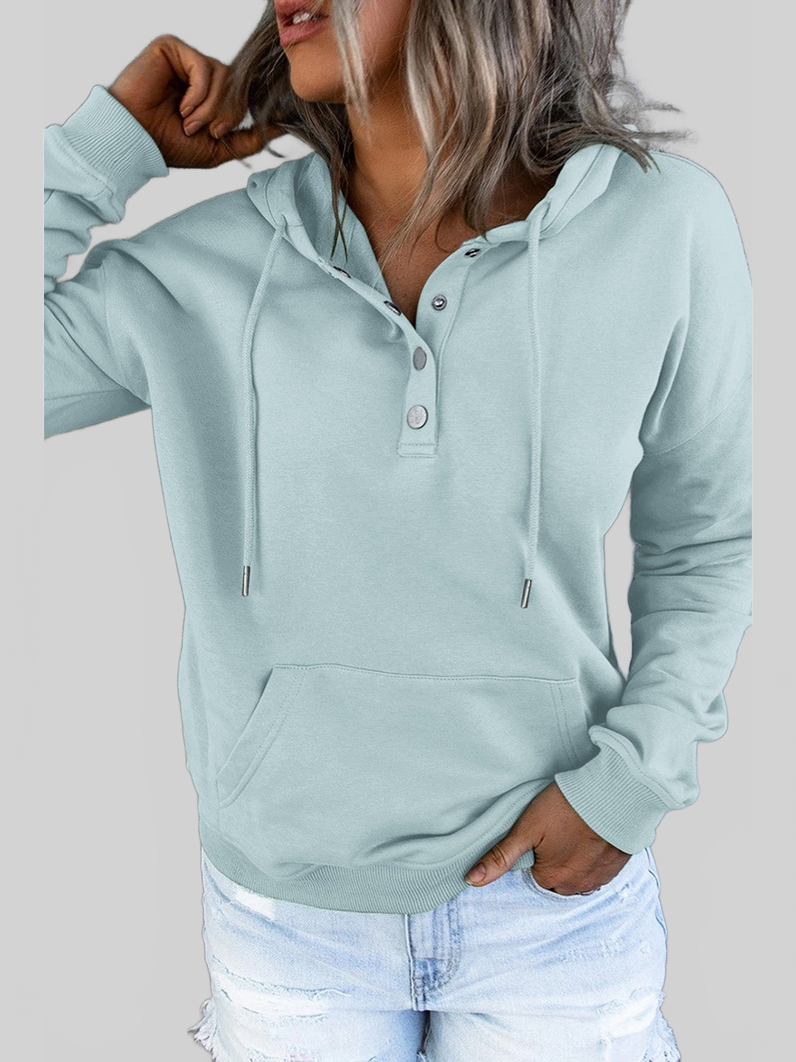 NicholesGifts Women Dropped Shoulder Long Sleeve Hoodie with Pocket NicholesGifts