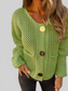 Crochet Button Up Long Sleeve Cardigan nicholesgifts