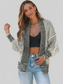 Women Waffle-knit Pocketed Open Front Cardigan nicholesgifts
