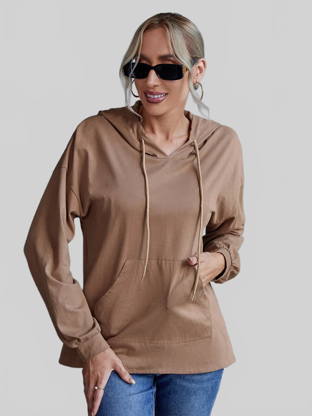 Ivy Lane Drawstring Pocketed Dropped Shoulder Hoodie NicholesGifts