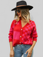 Angel Wings Plaid V-Neck Dropped Shoulder Cardigan nicholesgifts