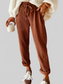 Women Casual Corduroy Drawstring Waist Pants nicholesgifts