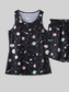 Printed Round Neck Top and Shorts Lounge Set nicholesgifts