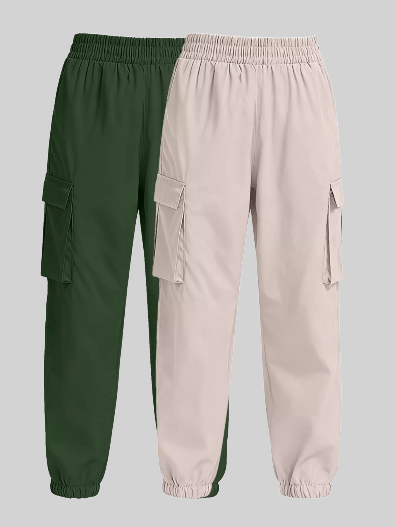2 Piece Elastic Waist Cargo Pants NicholesGifts