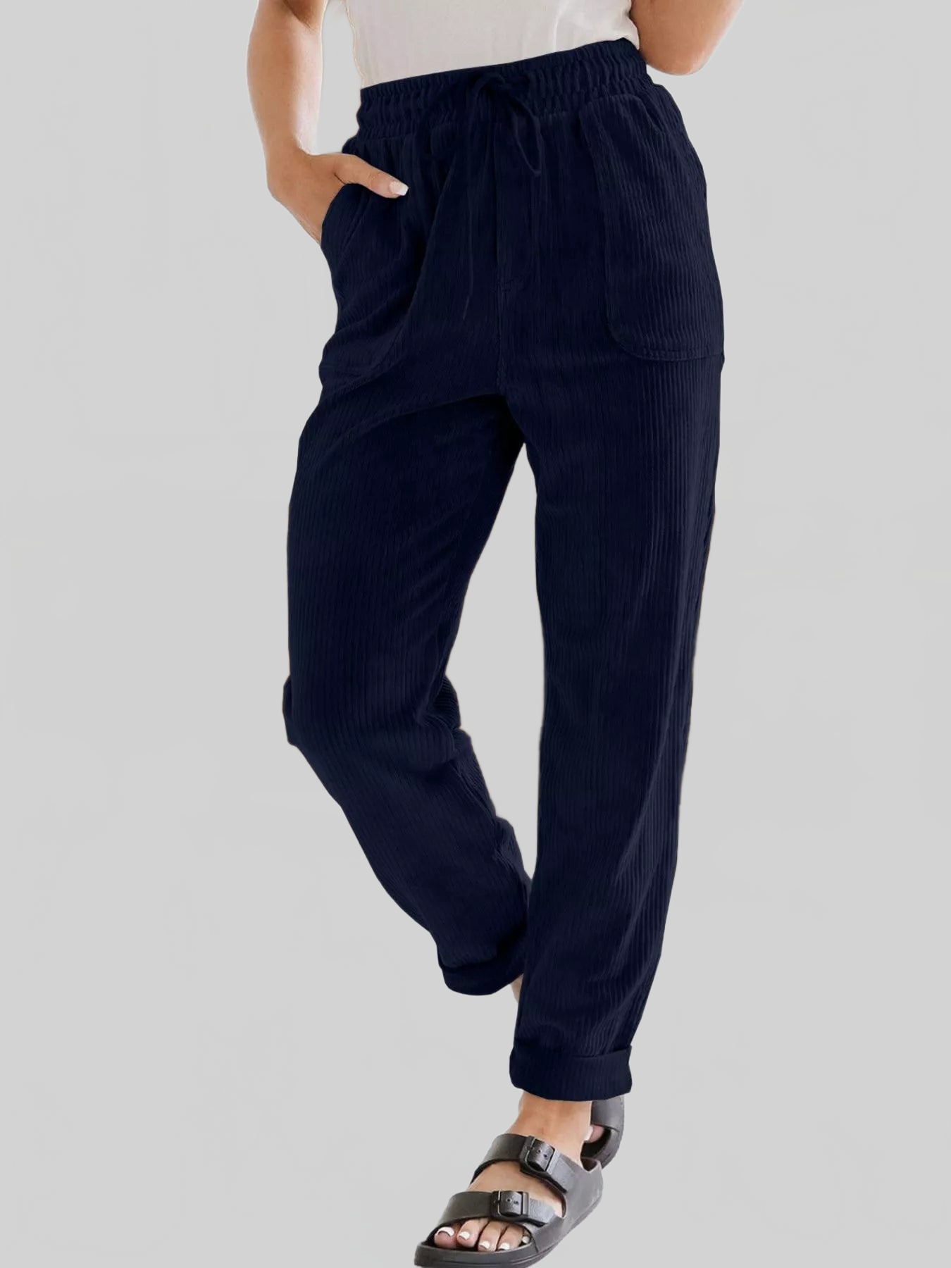 Women Relaxed Fit Corduroy Pants nicholesgifts
