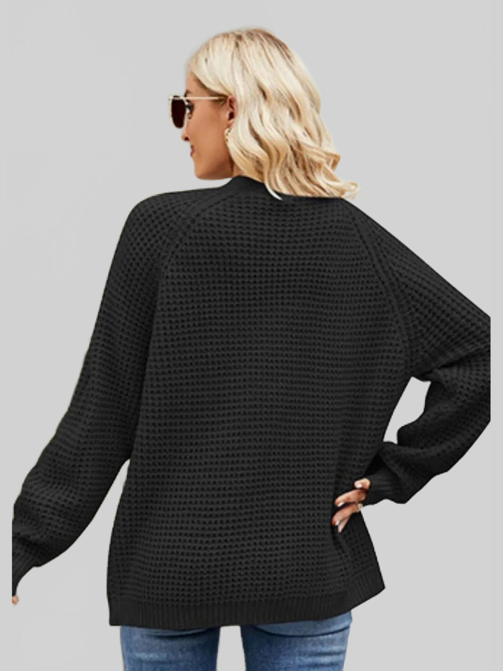 Women Open Front Raglan Sleeve Pocketed Cardigan nicholesgifts