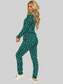Candy Cane Print Round Neck Top and Pants Lounge Set nicholesgifts