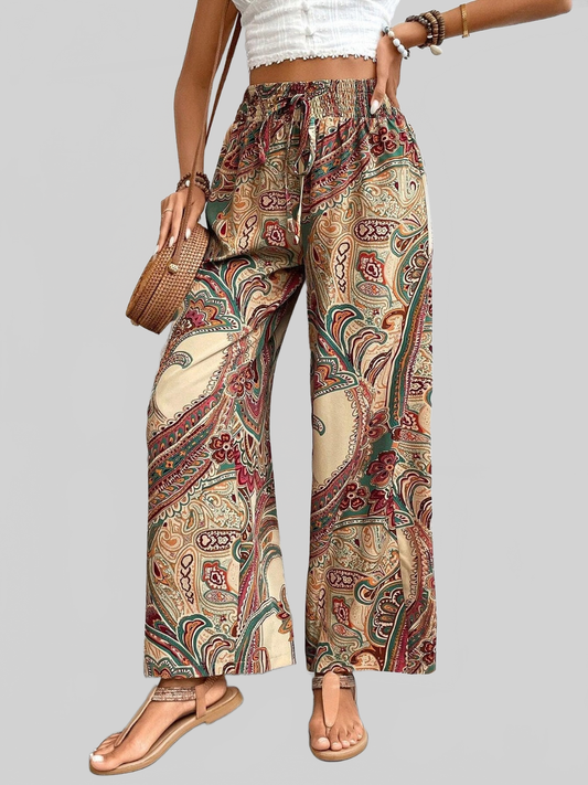 Women Printed Wide Leg Pants NicholesGifts