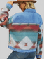 Geometric Button Up Dropped Shoulder Denim Jacket nicholesgifts