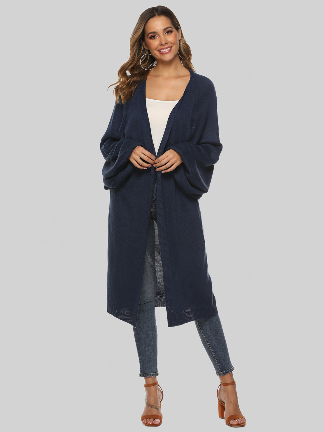 Long Sleeve Open Front Cardigan nicholesgifts