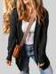 Women Cable-Knit Dropped Shoulder Slit Cardigan nicholesgifts