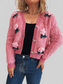 Women Flower Fuzzy Button-Up Cardigan nicholesgifts