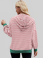 Women Drawstring Striped Zip Up Long Sleeve Hoodie nicholesgifts