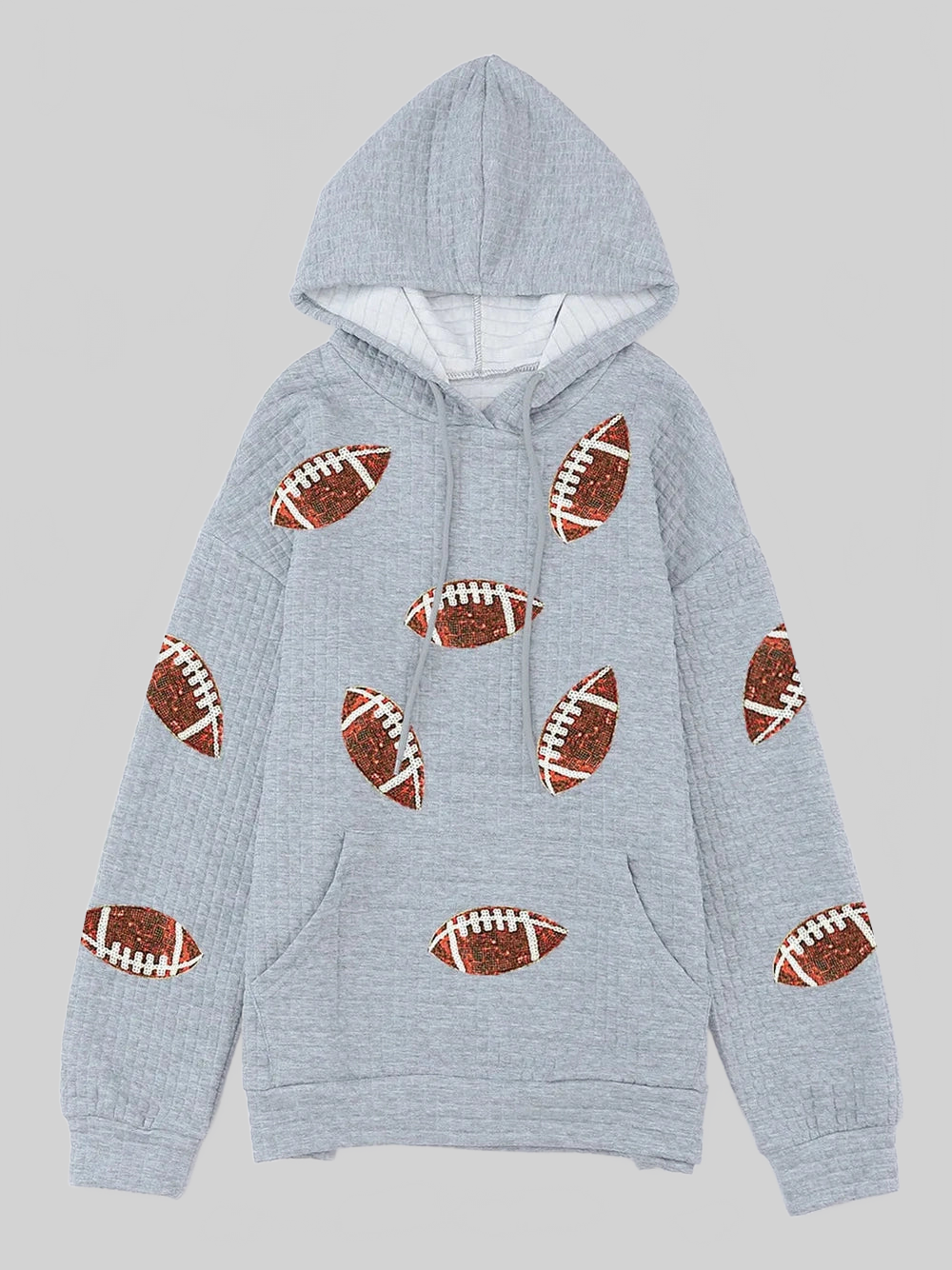 Drawstring Football Long Sleeve Hoodie NicholesGifts