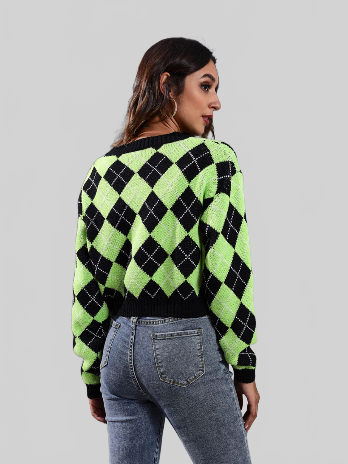 Women Geometric Button Up Long Sleeve Cardigan NicholesGifts