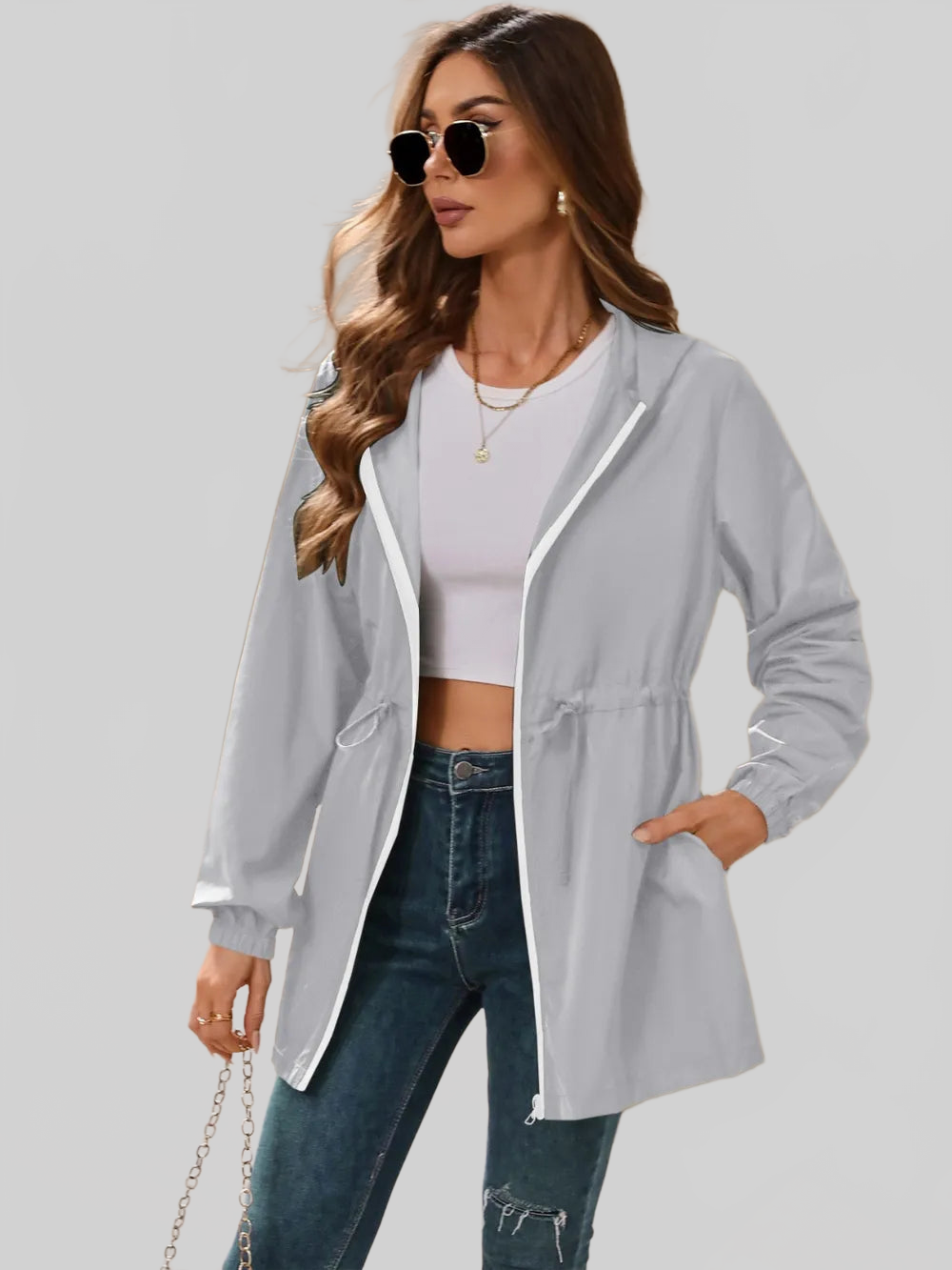 Ivy Lane Outdoor Waterproof Long Sleeve Hooded Windbreaker nicholesgifts