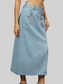 Slit Button Detail Denim Midi Skirt nicholesgifts