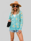 Angel Wings Daisy Pattern Button Front Cardigan nicholesgifts