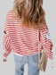 Women Christmas Sequin Santa Striped Round Neck Long Sleeve Sweatshirt nicholesgifts