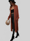 Waffle Knit Open Front Duster Cardigan With Pockets nicholesgifts