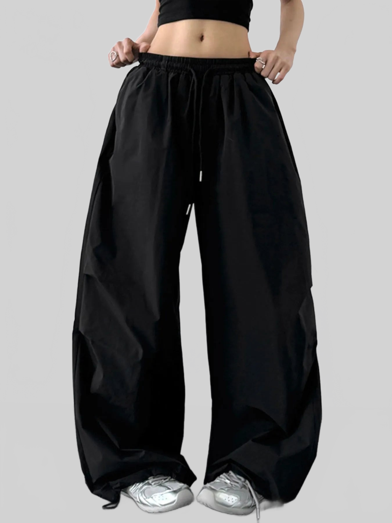 Letter Back Wide Leg Drawstring Pants nicholesgifts
